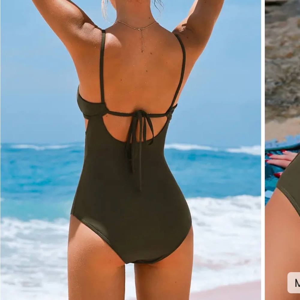 Cupshe Olive Green One Piece Swimsuit